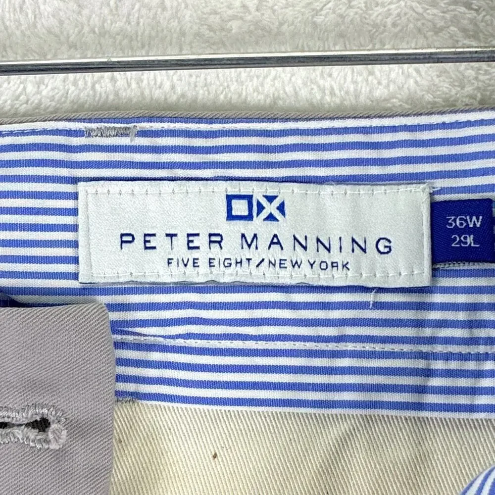 Peter Manning Pants Mens 36x29 Gray Chino Preppy New York Summer Classic USA